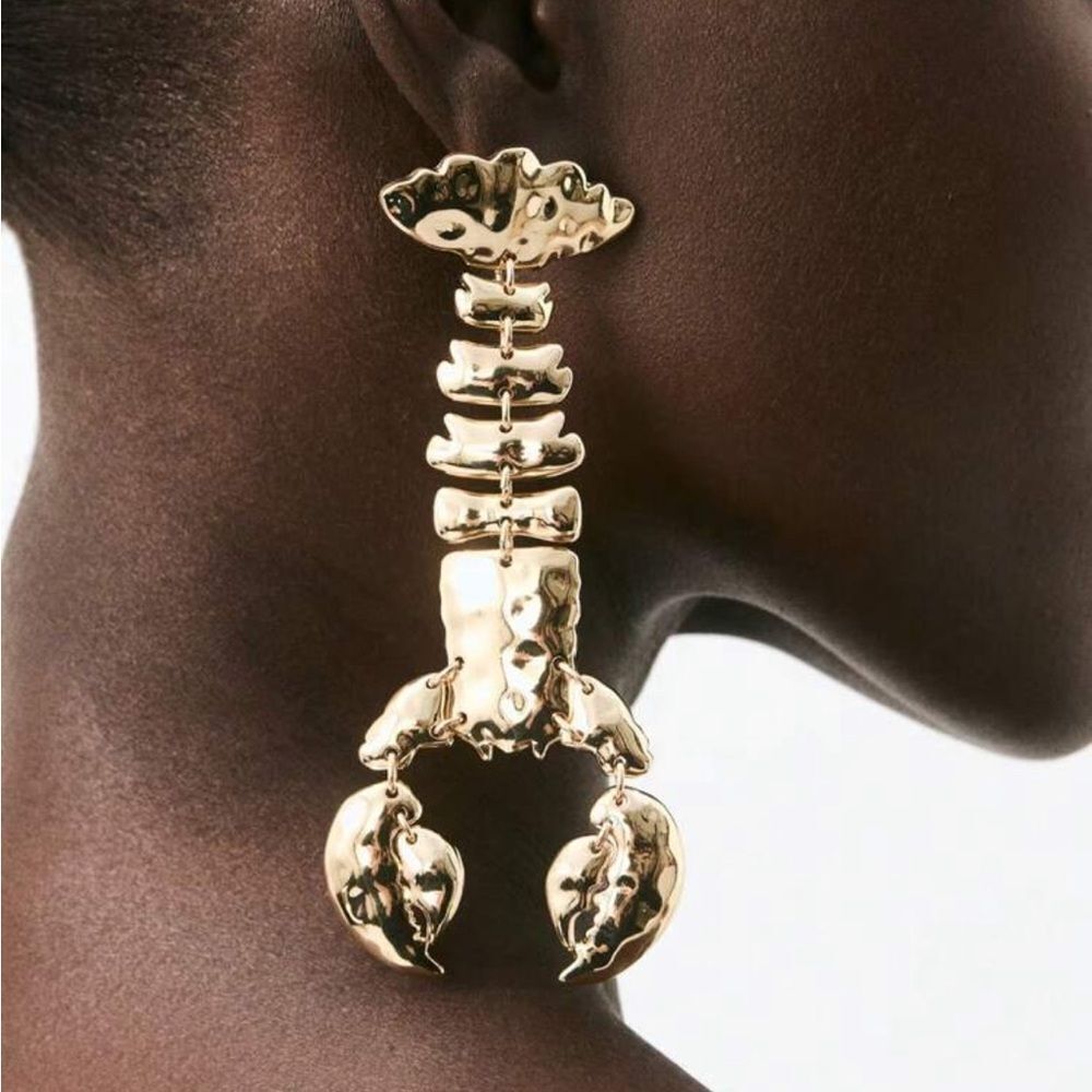 Gold Scorpion Earrings M544